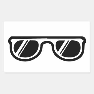 Pegatina Rectangular Ilustracion de gafas de sol