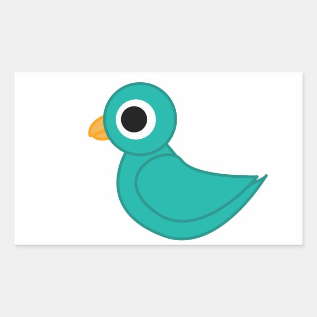 Pegatina Rectangular Ilustración de Pájaro (Anverso)