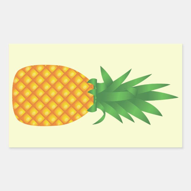 Pegatina Rectangular Ilustracion Personalizado de piña (Anverso)