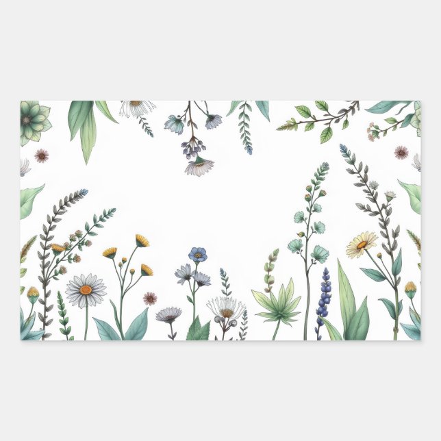 Pegatina Rectangular ilustracion vectorial de una colección diversa (Anverso)
