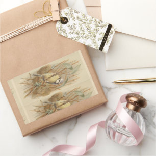 Pegatina Rectangular Ilustracion vintage de Bluetit