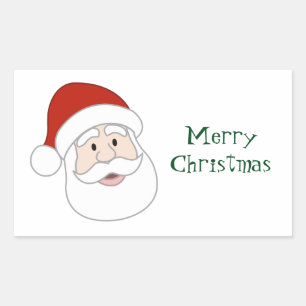 Pegatina Rectangular Ilustracion y texto de Santa Claus