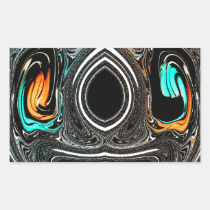 Pegatina Rectangular Imagen de arte en textura de cebra de origen étnic