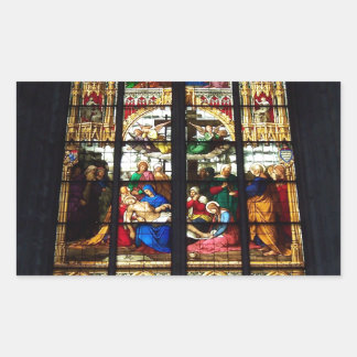 Pegatina Rectangular Imagen de vidrio manchado