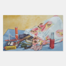 Pegatina Rectangular imagen original de la vida útil de la bolsa de maq