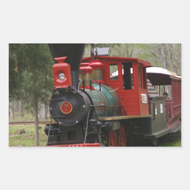 Pegatina Rectangular Imágenes de trenes de locomotoras (Anverso)
