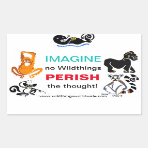 Pegatina Rectangular IMAGINA - Amor animal - Animales en peligro de ext