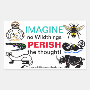 Pegatina Rectangular IMAGINA - Guerrero de la vida silvestre - Animales
