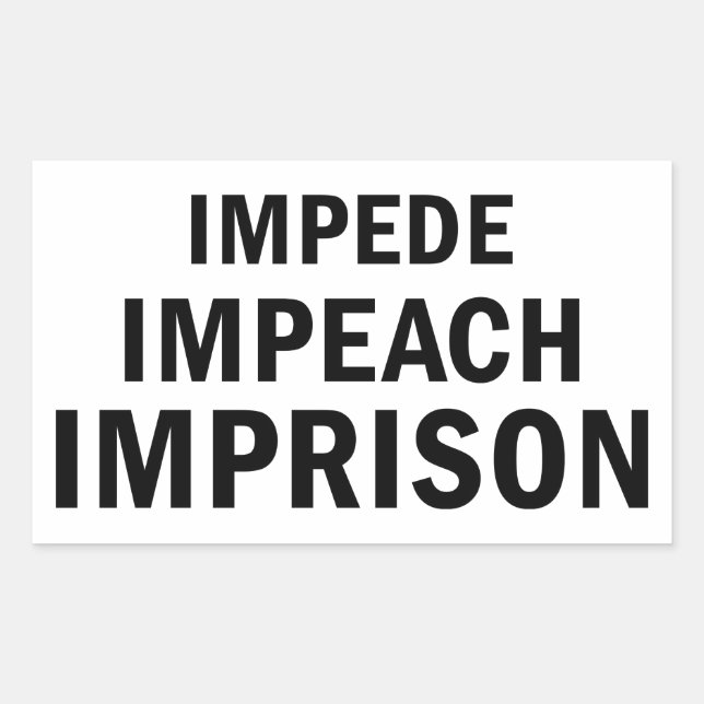 Pegatina Rectangular Impedirse, incriminar, encarcelar (Anverso)