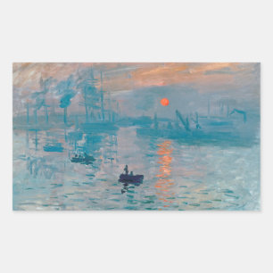 Pegatina Rectangular Impresión Amanecer Claude Monet