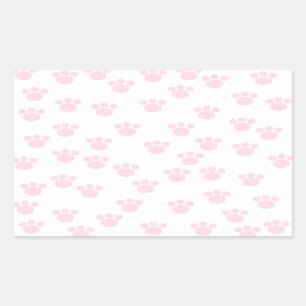 Pegatina Rectangular Impresión animal de la pata. Modelo rosa claro y