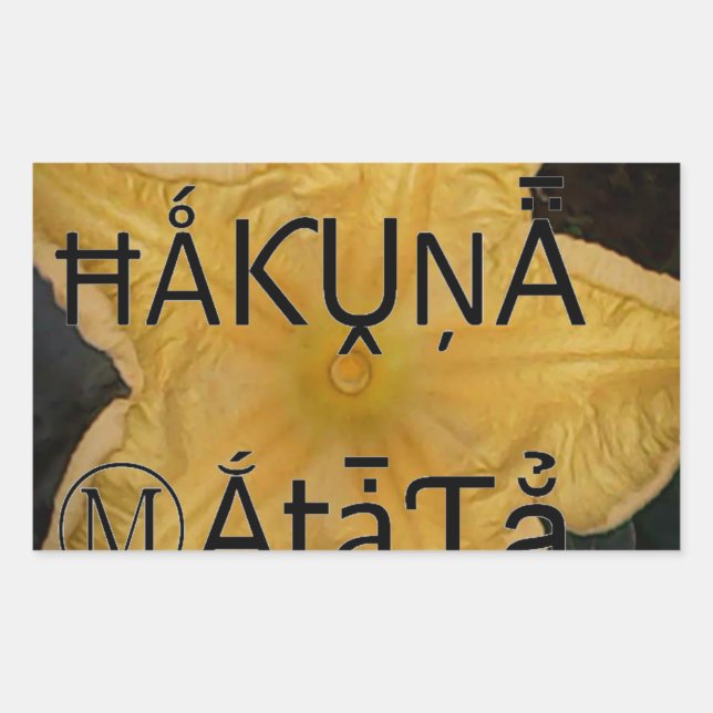 Pegatina Rectangular Impresión artística de la estrella dorada Hakuna M (Anverso)