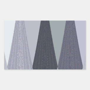 Pegatina Rectangular Impresión artística de puntos Chevron en gris ceni