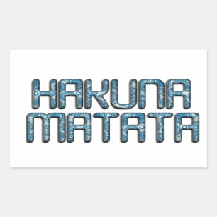 Pegatina Rectangular Impresión de arte 3D de Hakuna Matata
