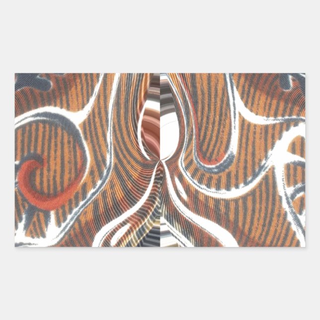 Pegatina Rectangular Impresión de arte abstracto africano (Anverso)