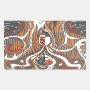 Pegatina Rectangular Impresión de arte abstracto africano