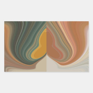Pegatina Rectangular Impresión de arte abstracto retro