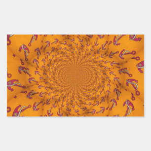 Pegatina Rectangular Impresión de arte de ancla Kaleidoscope