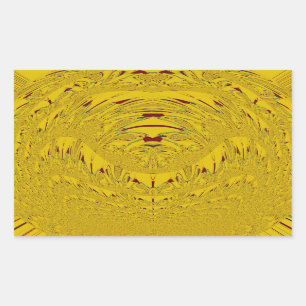 Pegatina Rectangular Impresión de arte de cabeza de león dorado