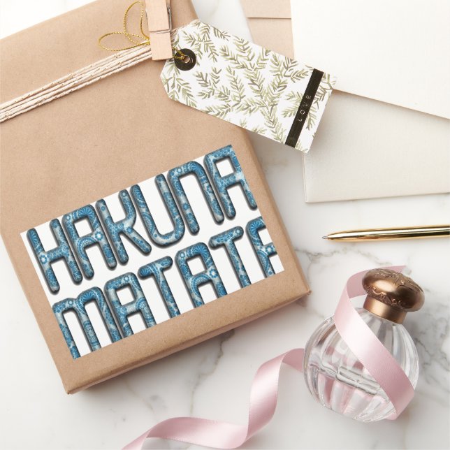 Pegatina Rectangular Impresión de arte de Hakuna Matata 3D (Regalar)