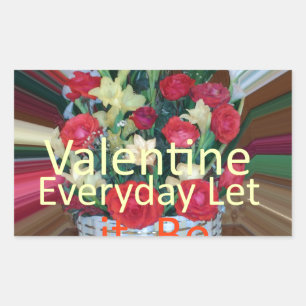 Pegatina Rectangular Impresión de arte el día de San Valentín
