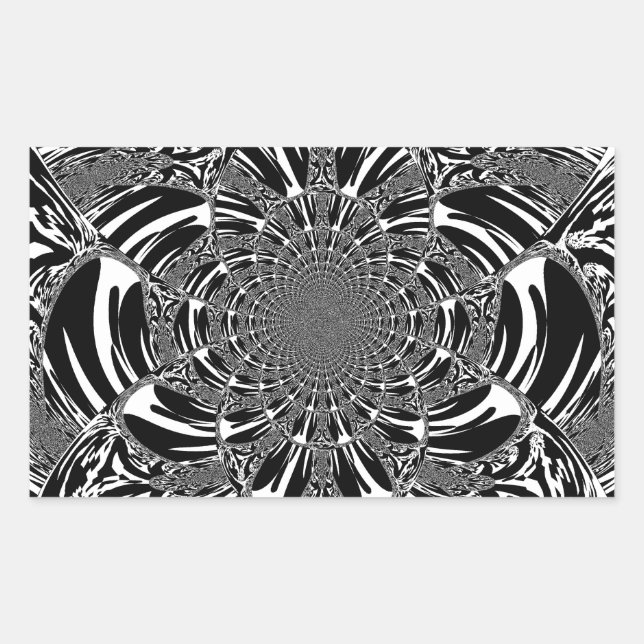 Pegatina Rectangular Impresión de arte en Cebra Cebra Kaleidoscope (Anverso)