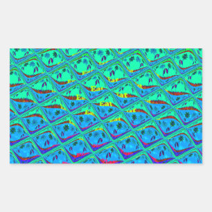 Pegatina Rectangular Impresión de arte en el estilo de la sirena azul i