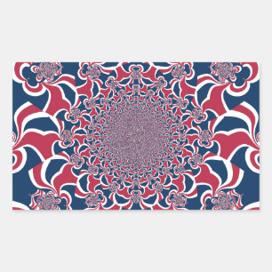 Pegatina Rectangular Impresión de arte en Kaleidoscope