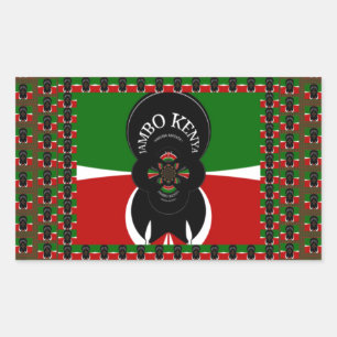 Pegatina Rectangular Impresión de arte Jambo Kenya
