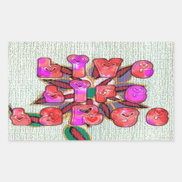 Pegatina Rectangular Impresión de arte "Live Life Large"