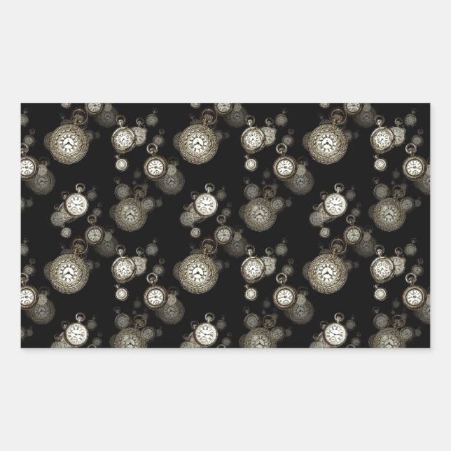 Pegatina Rectangular Impresión de caras de observación - accesorio con  (Anverso)