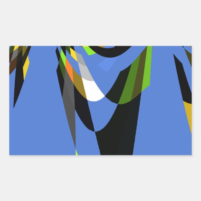 Pegatina Rectangular Impresión de dibujos animados con motivos tribales (Anverso)