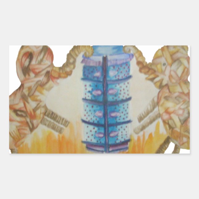 Pegatina Rectangular Impresión de Jambo Jumbo African Kids Elephants (Anverso)