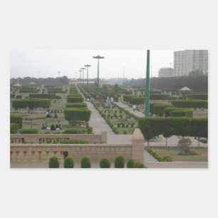 Pegatina Rectangular Impresión de paisaje escénico del parque Benazir