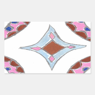 Pegatina Rectangular Impresión de pintura de aceite de Mandala