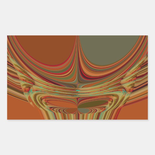 Pegatina Rectangular Impresión del arte contemporáneo tradicional de la (Anverso)