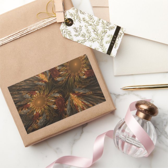 Pegatina Rectangular Impresiones de girasol (Regalar)