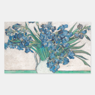 Pegatina Rectangular Impresionismo de la pintura Van Gogh Iris Vase