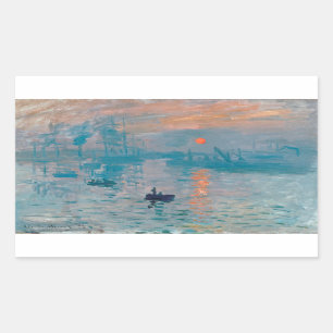 Pegatina Rectangular Impression Sunrise Claude Monet