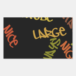 Pegatina Rectangular Imprimir Arte de Palabras Vive la Vida en Grande