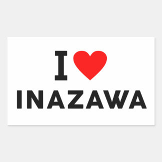 Pegatina Rectangular Inazawa Japón ama ciudad corazón gusta viajar