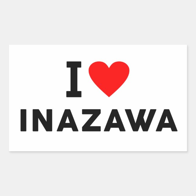 Pegatina Rectangular Inazawa Japón ama ciudad corazón gusta viajar (Anverso)