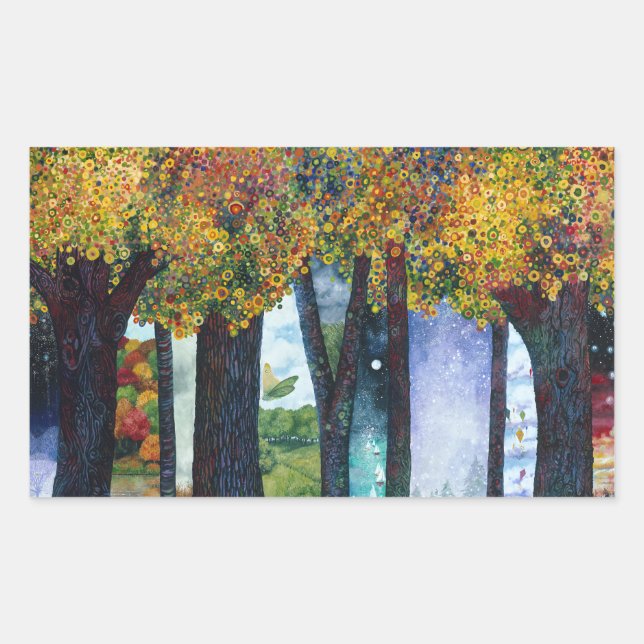 Pegatina Rectangular Inbetween Places II (Anverso)