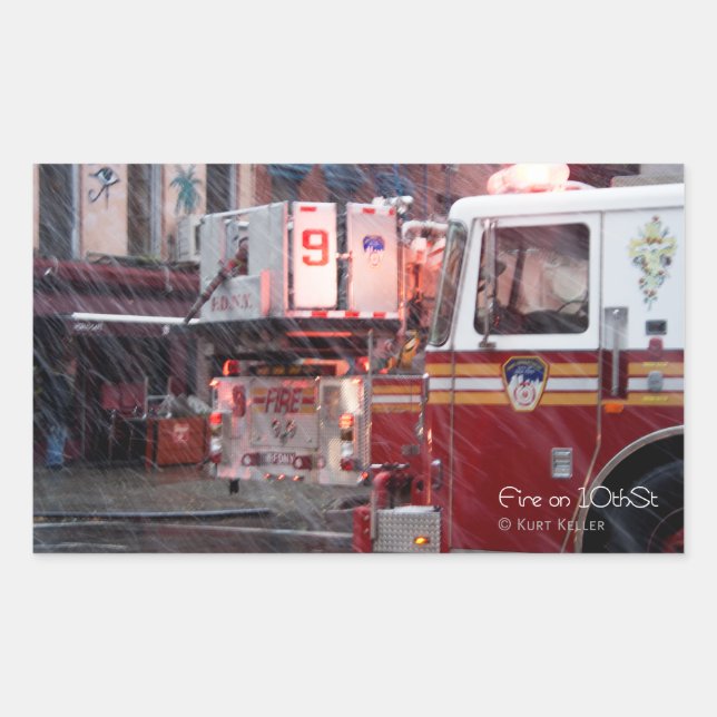 Pegatina Rectangular Incendio en 10.º ST (Anverso)