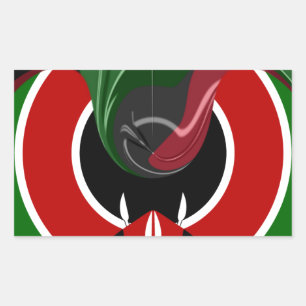 Pegatina Rectangular Increíble diseño gráfico con la bandera de Kenia