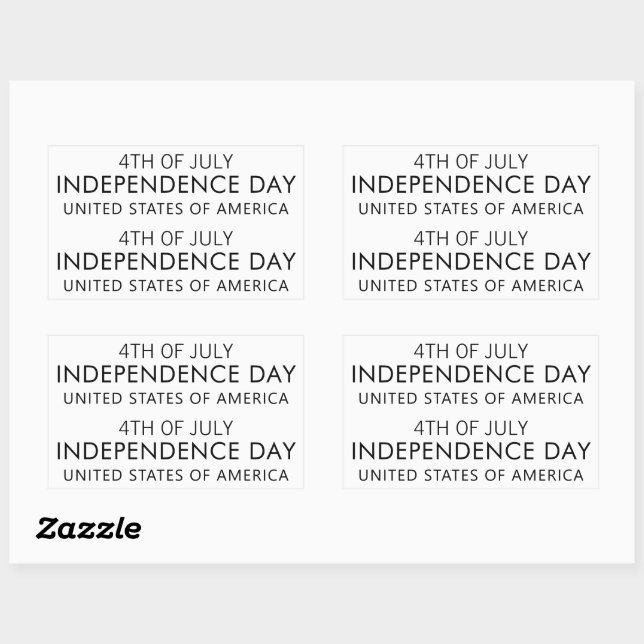 Pegatina Rectangular INDEPENDENCE DAY Stylish Font (Hoja)