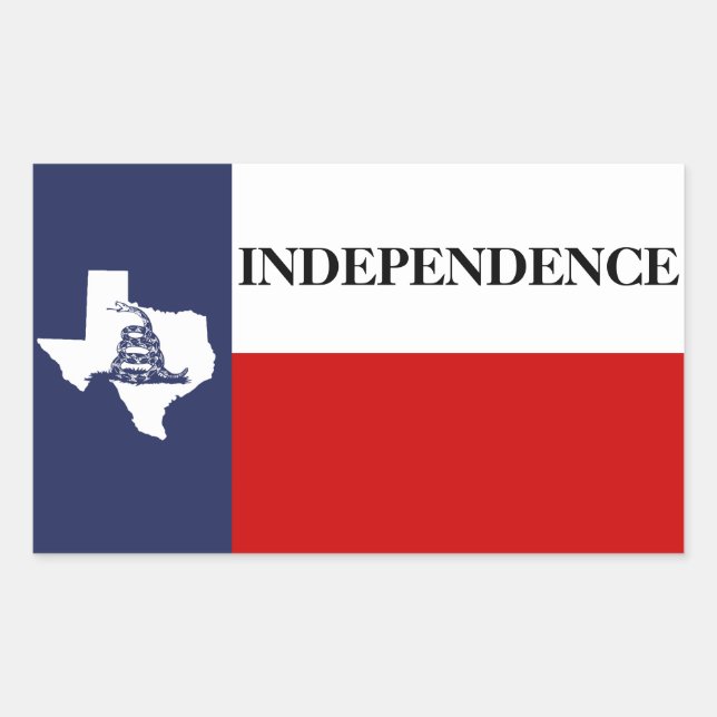 Pegatina Rectangular Independencia de Texas - Bandera de una estrella s (Anverso)