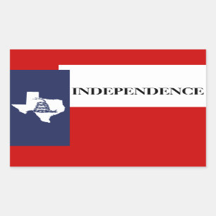 Pegatina Rectangular Independencia de Texas - Bandera de una estrella s