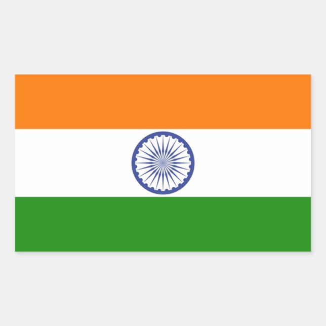 Pegatina Rectangular India (Anverso)