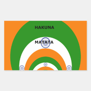 Pegatina Rectangular India HAKUNA MATATA
